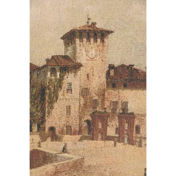 Castle Of Parma Italian Tapestry - 42 in. x 24 in. Cotton/Viscose/Polyester by Giuseppe Alinovi | Close Up 1