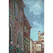 Canal With Shops II Wall Tapestry | Close Up 1