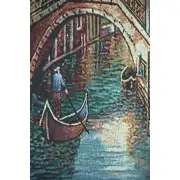 Canal With Shops II Wall Tapestry - 33 in. x 53 in. Cotton/Viscose/Polyester by Martin Roberts | Close Up 2
