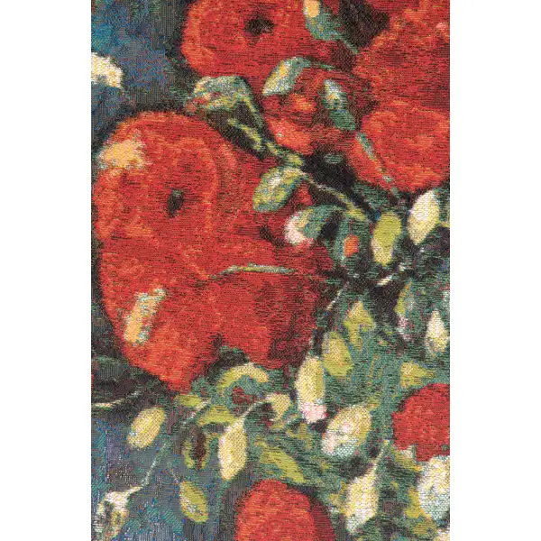 Poppy Flowers Belgian Tapestry Wall Hanging | Close Up 2