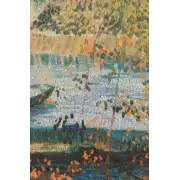 Angler and Boat at Pont de Clichy Belgian Tapestry Wall Hanging | Close Up 2