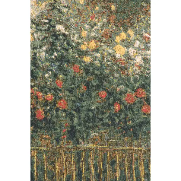 Monet Painting I Belgian Tapestry Wall Hanging - 33 in. x 27 in. Cotton by Pierre- Auguste Renoir | Close Up 2