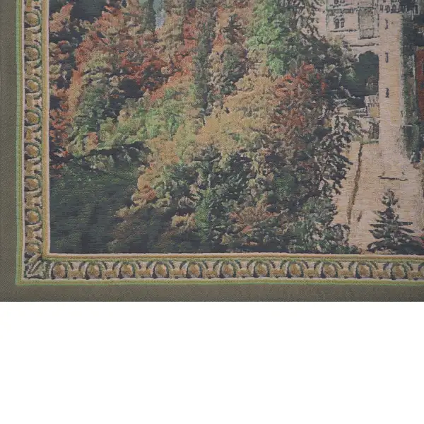 Neuschwanstein Castle Grey Belgian Tapestry Wall Hanging | Close Up 2