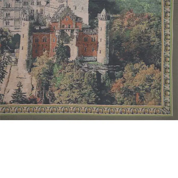 Neuschwanstein Castle Grey Belgian Tapestry Wall Hanging | Close Up 3
