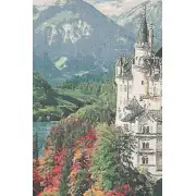 Neuschwanstein Castle Blue Belgian Tapestry Wall Hanging - 35 in. x 29 in. ACotton/viscose by Charlotte Home Furnishings | Close Up 1