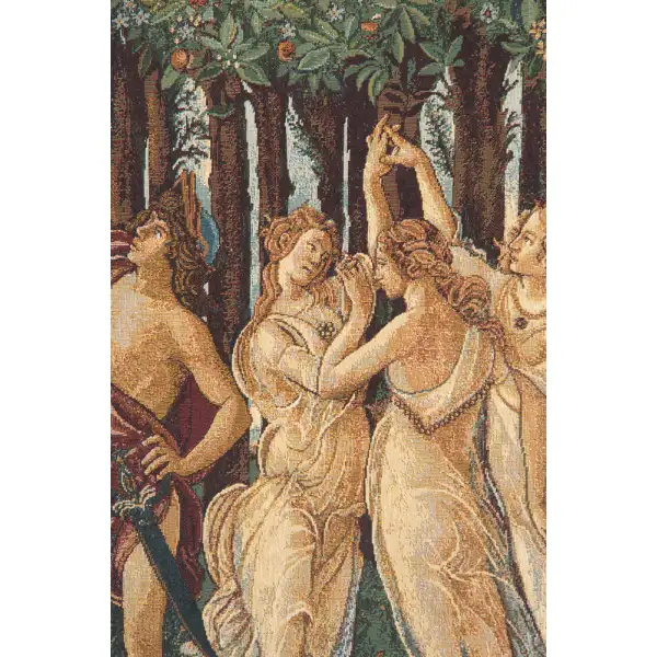 La Primavera Italian Tapestry - 19 in. x 12 in. Cotton by Sandro Botticelli | Close Up 2