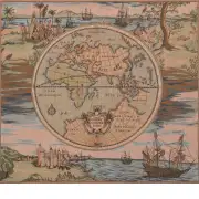 Map of the World Europe Asia Africa French Couch Cushion | Close Up 1