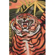 Ligabue Tiger Italian Tapestry - 50 in. x 50 in. Cotton/Viscose/Polyester by Antonio Ligabue | Close Up 1
