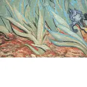 Iris By Van Gogh Italian Tapestry - 63 in. x 48 in. Cotton/Viscose/Polyester by Vincent Van Gogh | Close Up 1