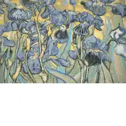 Iris By Van Gogh Italian Tapestry - 63 in. x 48 in. Cotton/Viscose/Polyester by Vincent Van Gogh | Close Up 3