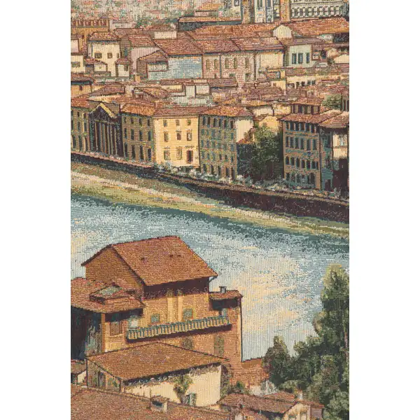 View Of Florence And The Arno Italian Tapestry - 54 in. x 36 in. Cotton/Viscose/Polyester by Alessia Cara | Close Up 1