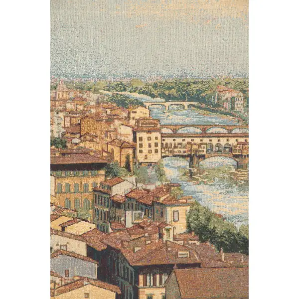 View Of Florence And The Arno Italian Tapestry - 54 in. x 36 in. Cotton/Viscose/Polyester by Alessia Cara | Close Up 2