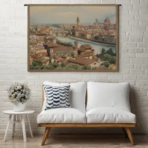 View of Florence and the Arno Italian Tapestry Wall Hanging