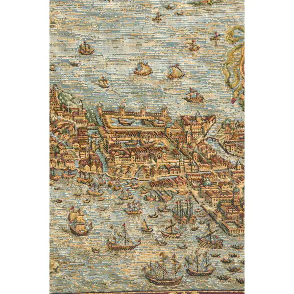 Ancient Map of Venice Horizontal Italian Tapestry | Close Up 2