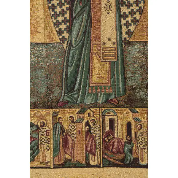 Saint Nicholas with Lurex Italian Tapestry | Close Up 1