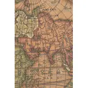 Old Map Of The World Red European Tapestries - 45 in. x 25 in. Cotton/Polyester/Viscose by Charlotte Home Furnishings | Close Up 2