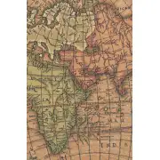 Old Map Of The World Blue European Tapestries - 45 in. x 25 in. Cotton/Polyester/Viscose by Charlotte Home Furnishings | Close Up 2