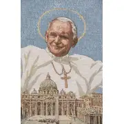 Pope John Paul II Rome European Tapestries - 26 in. x 18 in. Cotton/Polyester/Viscose by Charlotte Home Furnishings | Close Up 1