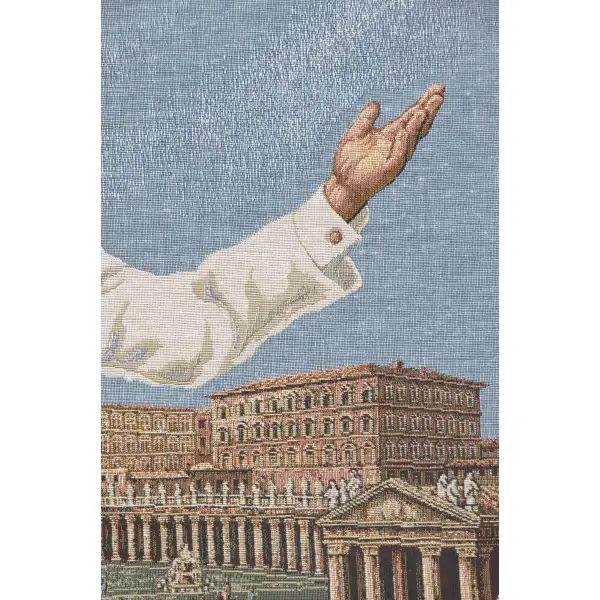 Pope John Paul II Rome European Tapestries - 26 in. x 18 in. Cotton/Polyester/Viscose by Charlotte Home Furnishings | Close Up 2