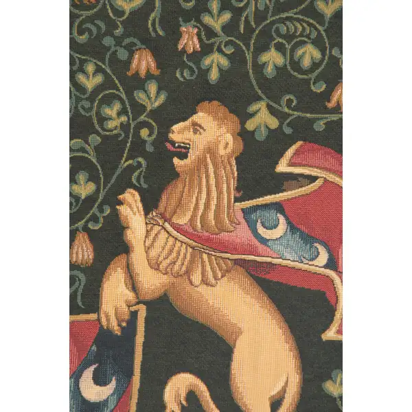 Lion Medieval Italian Tapestry - 26 in. x 33 in. Cotton/Viscose/Polyester by Alberto Passini | Close Up 1