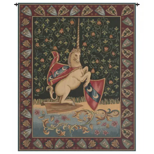 Unicorn Medieval Italian Tapestry - 26 in. x 33 in. Cotton/Viscose/Polyester by Alberto Passini | Close Up 1