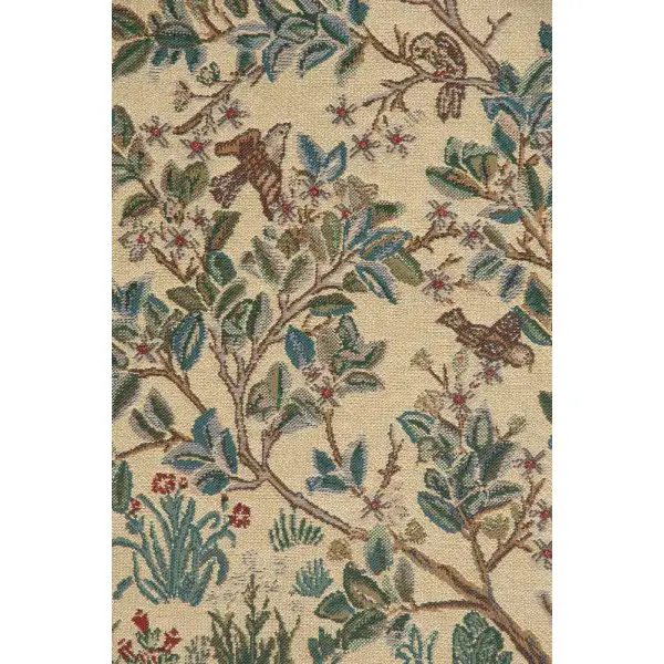 The Tree Of Life Beige Belgian Tapestry - 43 in. x 57 in. Cotton/Viscose/Polyester by William Morris | Close Up 1