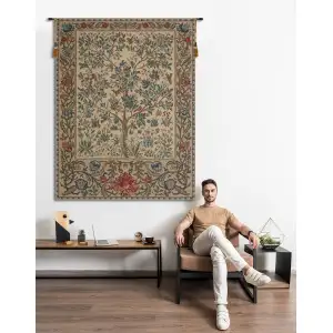 The Tree Of Life Beige Belgian Tapestry - 43 in. x 57 in. Cotton/Viscose/Polyester by William Morris