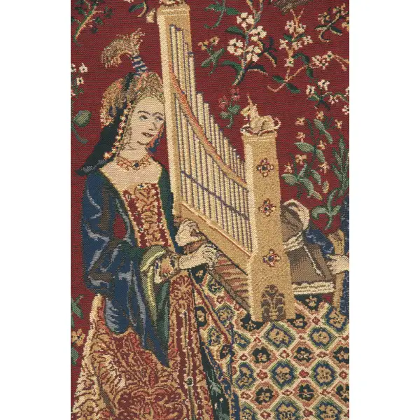 The Lady And The Organ II Belgian Tapestry - 42 in. x 34 in. Cotton/Viscose/Polyester by Charlotte Home Furnishings | Close Up 1
