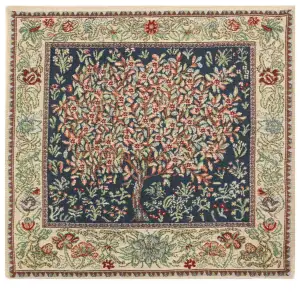 Tree of Life Pastel Belgian Woven Cushion Cover - 16 x 16" Hand Finished Square Pillow for Living Room - Decorative Throw Accent Pillow Cover for Sofa Bed Couch - Cushion Cover for Indoor Use