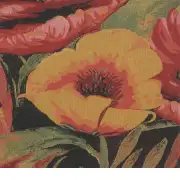 Poppies V Belgian Cushion Cover - 16 in. x 16 in. Cotton/Viscose/Polyester by Charlotte Home Furnishings | Close Up 1