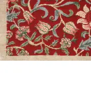 Fleurs de Morris Red Belgian Couch Pillow | Close Up 3