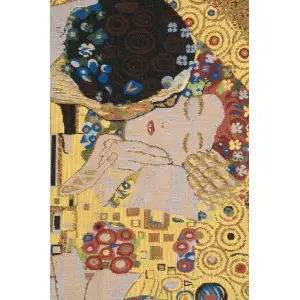 The Kiss (Yellow) Belgian Tapestry - 33 in. x 49 in. Cotton/Viscose/Polyester by Gustav Klimt