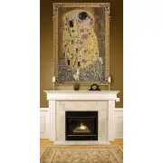 The Kiss (Yellow) Belgian Tapestry - 33 in. x 49 in. Cotton/Viscose/Polyester by Gustav Klimt | Life Style 1