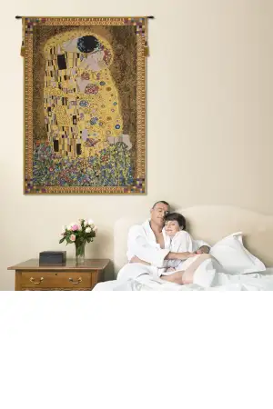 The Kiss (Yellow) Belgian Tapestry