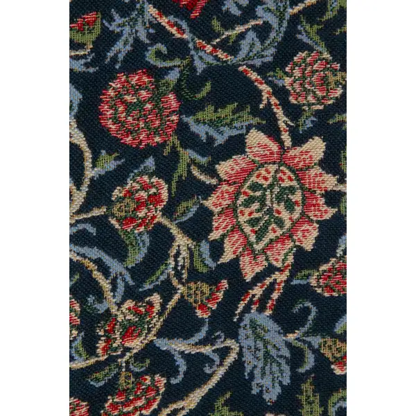 Fleurs de Morris (Blue) I Belgian Bell Pull | Close Up 2