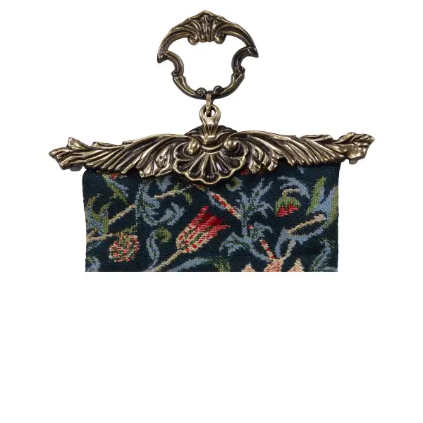 Fleurs de Morris (Blue) I Belgian Bell Pull | Close Up 4