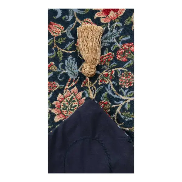 Fleurs de Morris (Blue) I Belgian Bell Pull | Close Up 5