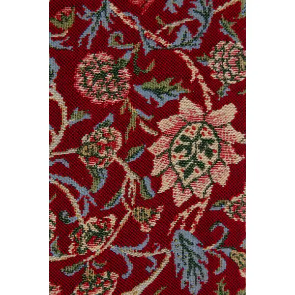 Fleurs de Morris (Red) I Belgian Bell Pull | Close Up 3