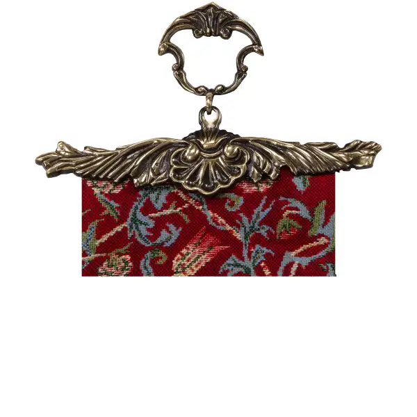 Fleurs de Morris (Red) I Belgian Bell Pull | Close Up 5