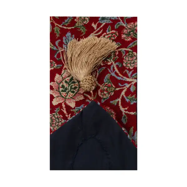 Fleurs de Morris (Red) I Belgian Bell Pull | Close Up 5