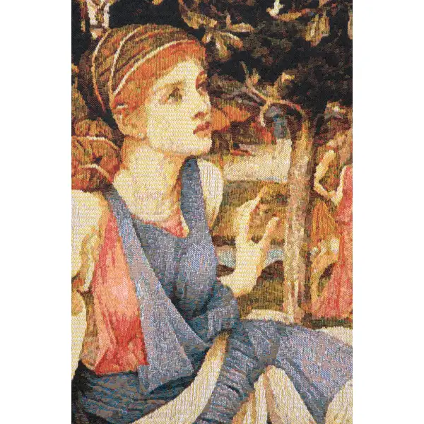 Love and the Maiden Stanhope Belgian Tapestry Wall Hanging | Close Up 1