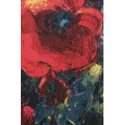 Poppy Bouquet By Pejman Belgian Tapestry Wall Hanging - 64 in. x 64 in. Cotton/Viscose/Polyester by Robert Pejman | Close Up 1