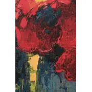 Poppy Bouquet By Pejman Belgian Tapestry Wall Hanging - 64 in. x 64 in. Cotton/Viscose/Polyester by Robert Pejman | Close Up 2
