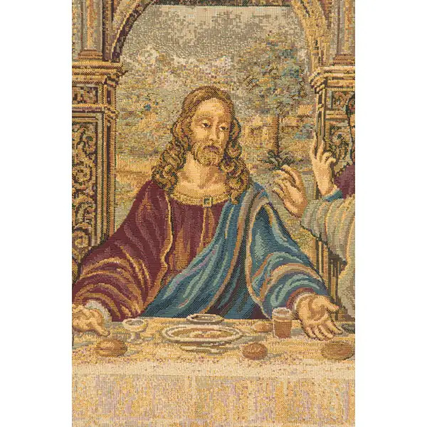 The Last Supper VII Italian Tapestry - 62 in. x 26 in. AViscose/polyesterampacrylic by Leonardo da Vinci | Close Up 1