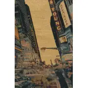 Times Square New York Italian Tapestry - 34 in. x 24 in. Cotton/Wool/Polyester/Lurex by Alberto Passini | Close Up 1