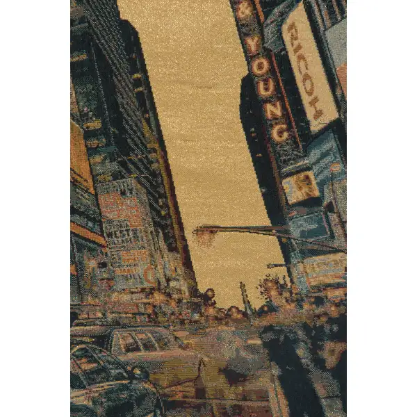 Times Square New York Italian Tapestry - 34 in. x 24 in. Cotton/Wool/Polyester/Lurex by Alberto Passini | Close Up 1