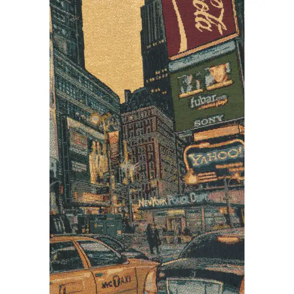 Times Square New York Italian Tapestry - 34 in. x 24 in. Cotton/Wool/Polyester/Lurex by Alberto Passini | Close Up 2