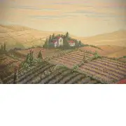 Tuscan Poppy Landscape Italian Tapestry - 54 in. x 37 in. Cotton/Viscose/Polyester by Alberto Passini | Close Up 2