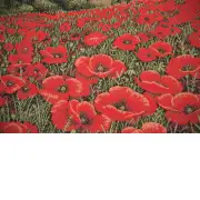 Tuscan Poppy Landscape Italian Wall Tapestry | Close Up 3