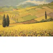 Tuscan Sunflower Landscape Italian Tapestry - 52 in. x 34 in. Cotton/Viscose/Polyester by Alberto Passini | Close Up 2